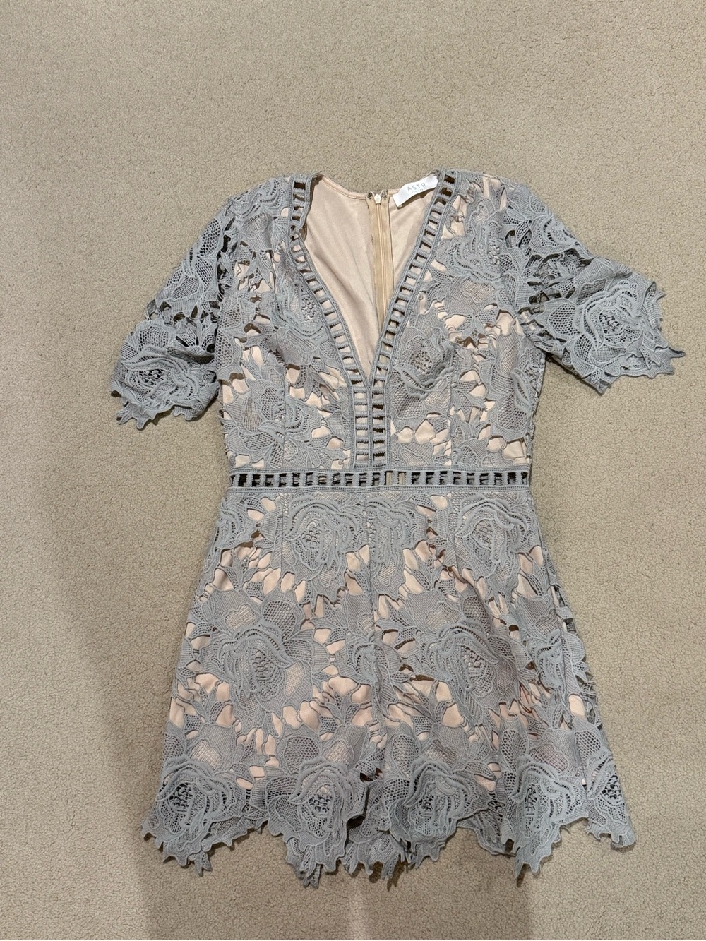 ASTR grey lace romper